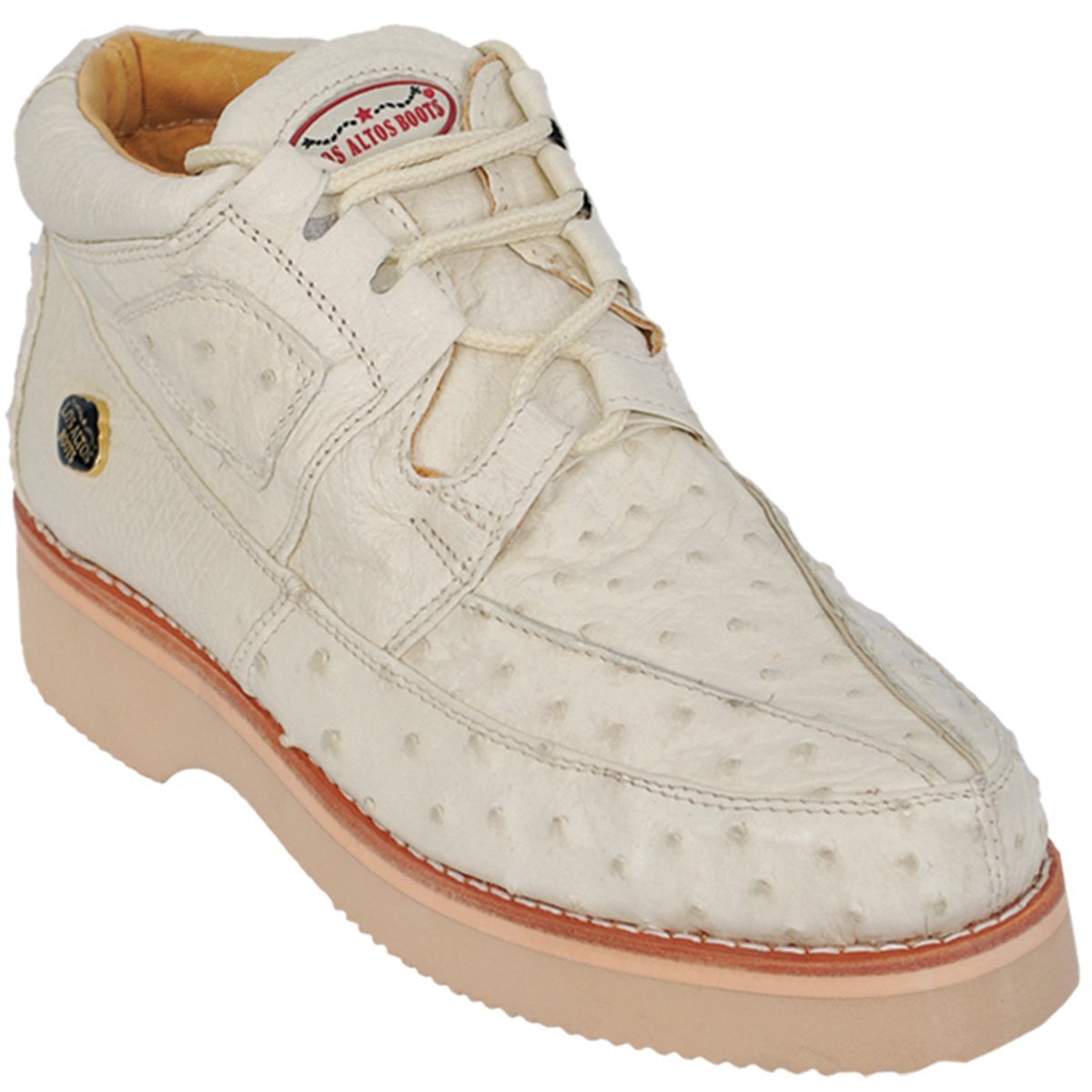 Casual Full Ostrich Shoe Winter White Color - Los Altos Boots Side View