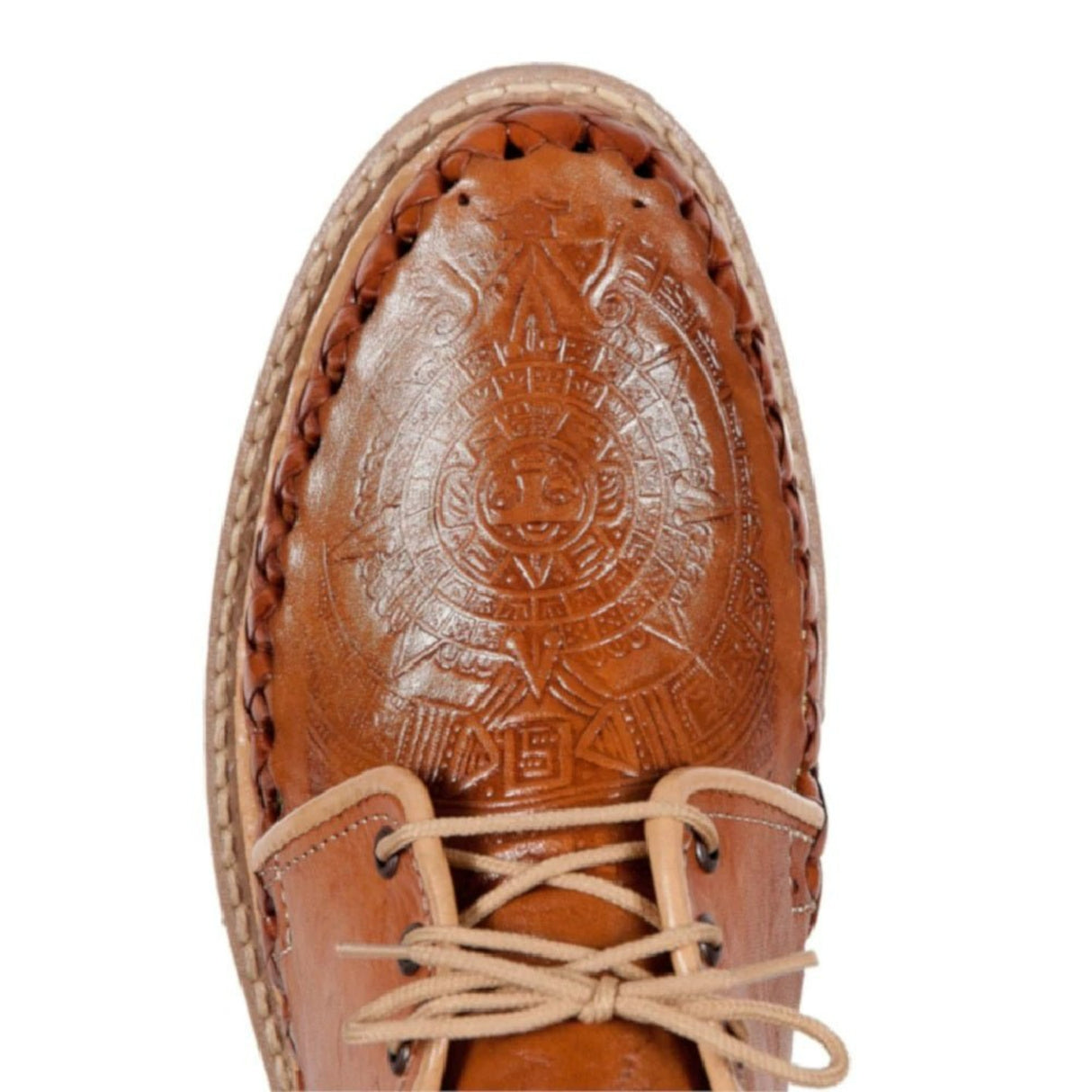 Zapato Huarache Artesanal de Vestir Fino con Calendario Azteca imp-31292 - Impor Mexico