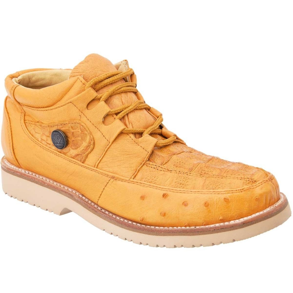 Zapatos Casuales de Cocodrilo con Avestruz Original Mantequilla WD-397 - White Diamonds Boots