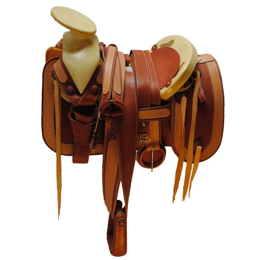 Nelidas Charro Saddle Leather Seat Cushion – Tan, Wool Lined, Mexican-Made