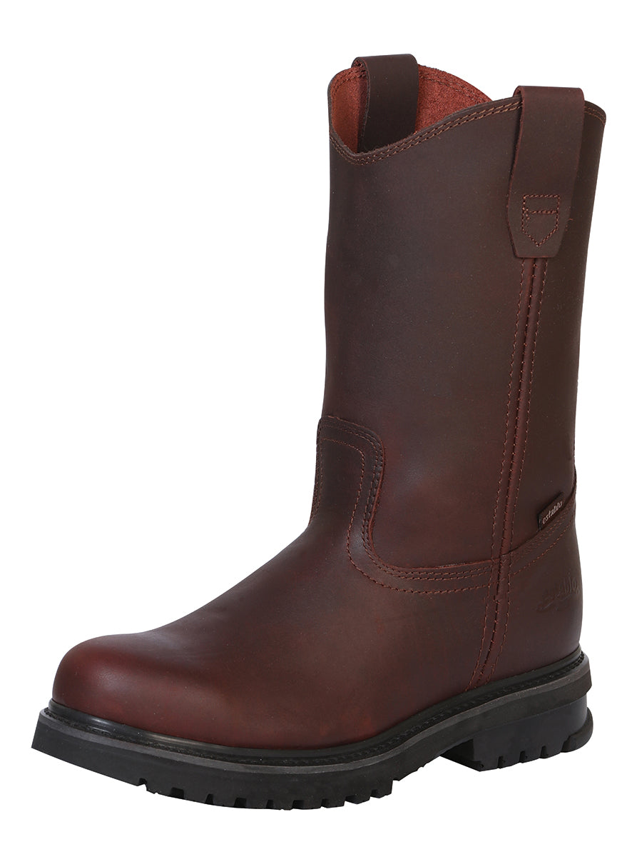 Establo Mens 8.5 Brown Grasso Leather Ankle Work Boots Mexico Comfort Durable Establo Men main image 2