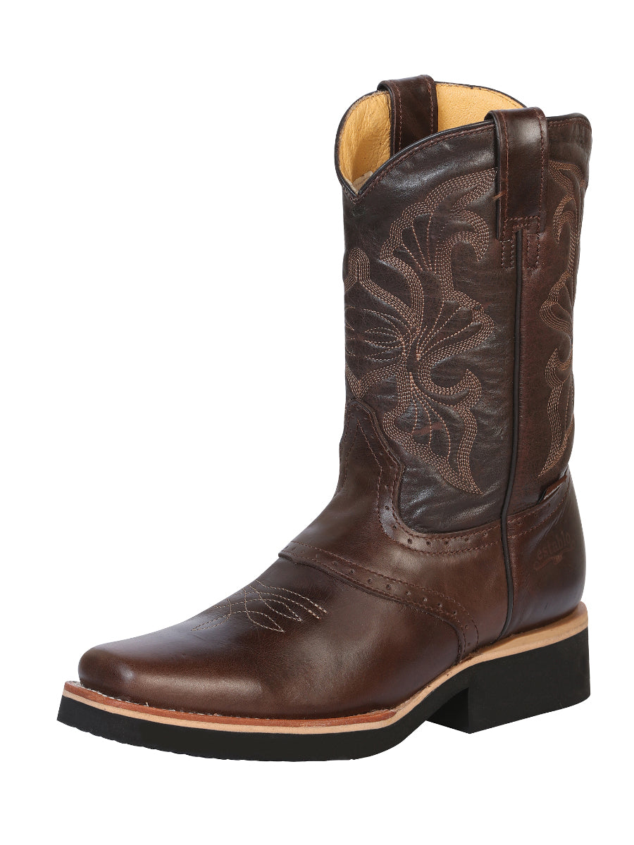 Establo Rodeo Work Boots in Rustic leather with rubber sole