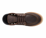 Zapato de trabajo de 6" para hombre punta moc suave de piel genuina color chocolate con suela de hule antiderrapante resistente a aceite Hooch Boots H80194 vista superior