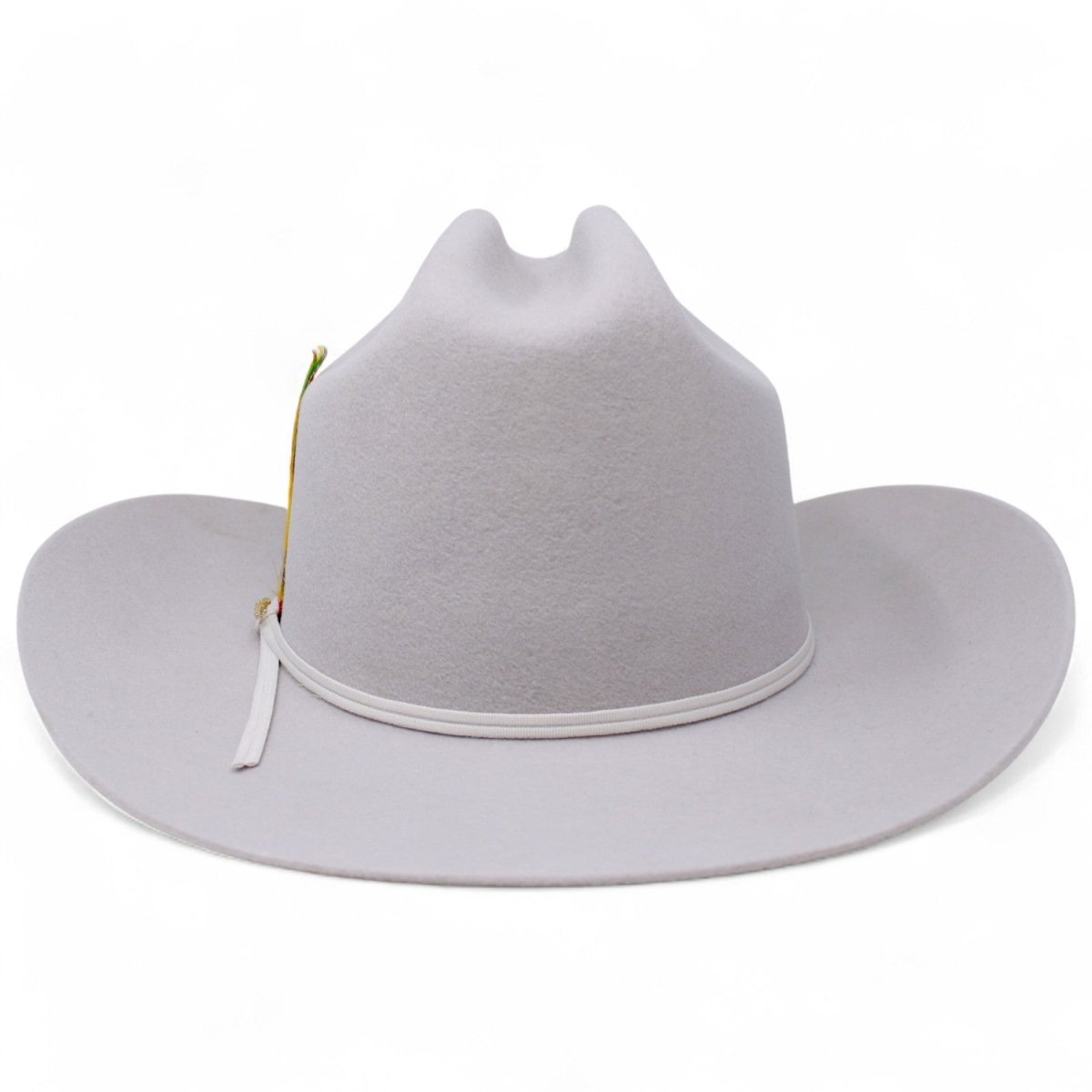 20X Morcon Felt Hat Sinaloa Style with Feathers - Platinum Grey - Rodeo Durango