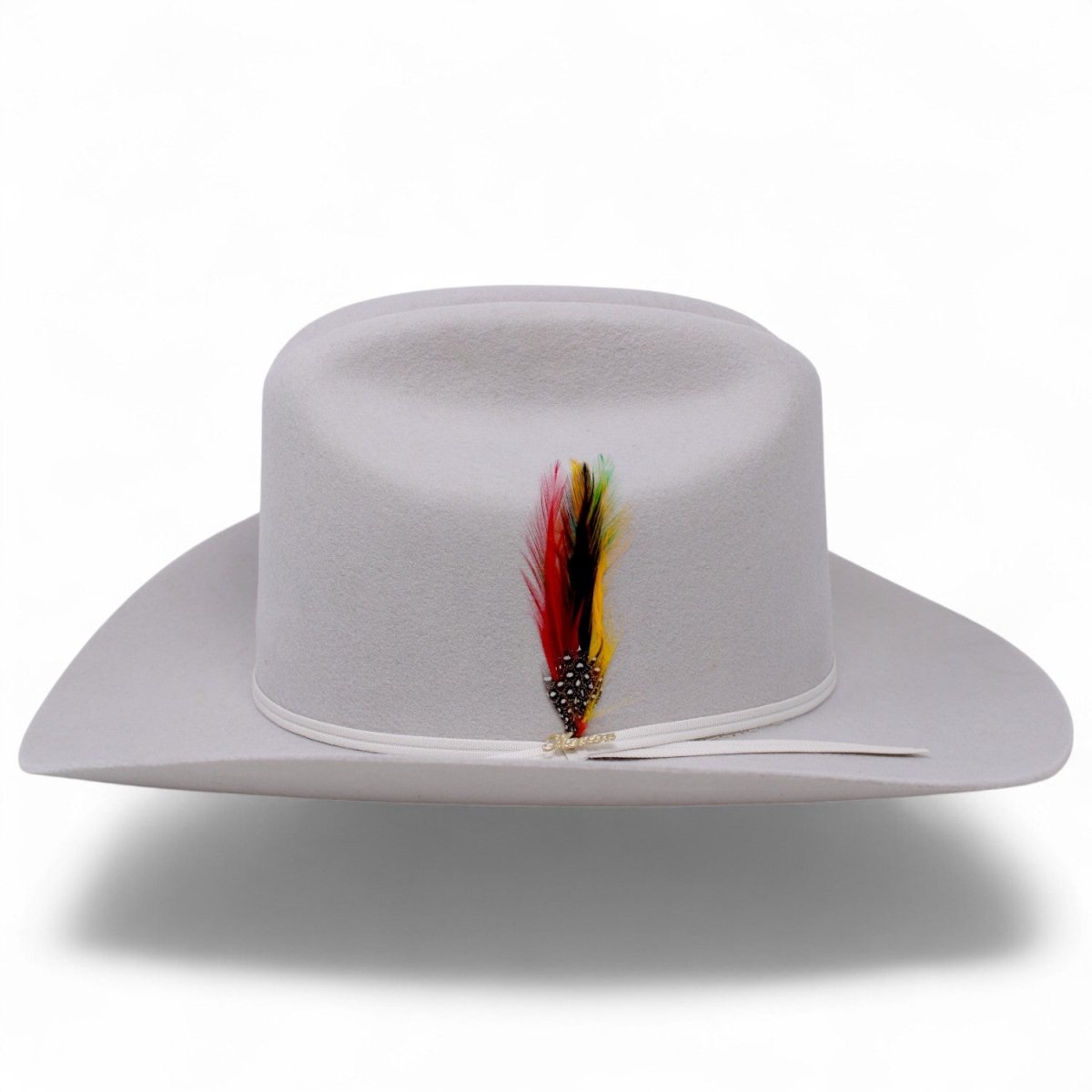 20X Morcon Felt Hat Sinaloa Style with Feathers - Platinum Grey - Rodeo Durango