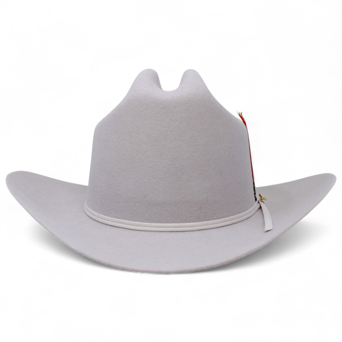 20X Morcon Felt Hat Sinaloa Style with Feathers - Platinum Grey - Rodeo Durango