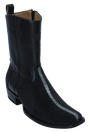 Wild West Men's Stingray Skin Snip Toe Dubai Short Boot - Black Rowstone - Side View