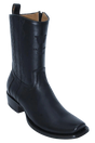 Wild West Men's Genuine Porto Leather Snip Toe Dubai Short Boot - Black - Side View