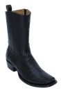 Wild West Men's Caiman Belly Skin Snip Toe Dubai Short Boot - Black - Side View