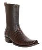 Wild West Men's Caiman Belly Skin Snip Toe Dubai Short Boot - Black Cherry - Side View