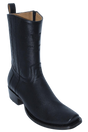 Botas Cortas Dubai de Piel de Venado Original Punta Recortada Wild West Boots - Negro - Side View