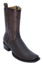Wild West Men's Genuine Deer Leather Snip Toe Dubai Short Boot - Brown - Side View