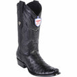 Western Original Ostrich Boots Dubai Square Toe Black Color - Wild West Boots side
