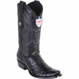 Western Original Ostrich Boots Dubai Square Toe Black Color - Wild West Boots side
