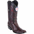 Western Original Ostrich Boots Dubai Square Toe Black Cherry Color - Wild West Boots side