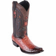 Western Original Ostrich Boots Dubai Square Toe Faded Cognac Color - Wild West Boots side