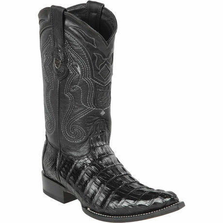 Wester Genuine Caiman Tail 3X Toe Boots Black  Color- Wild West Boots - SIde View 