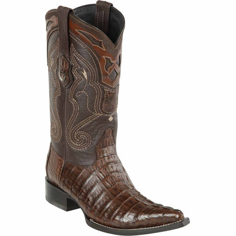 Wester Genuine Caiman Tail 3X Toe Boots Brown Color- Wild West Boots - SIde View 