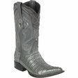Western Genuine Caiman Tail 3X Toe Boots Gray Color- Wild West Boots - SIde View 