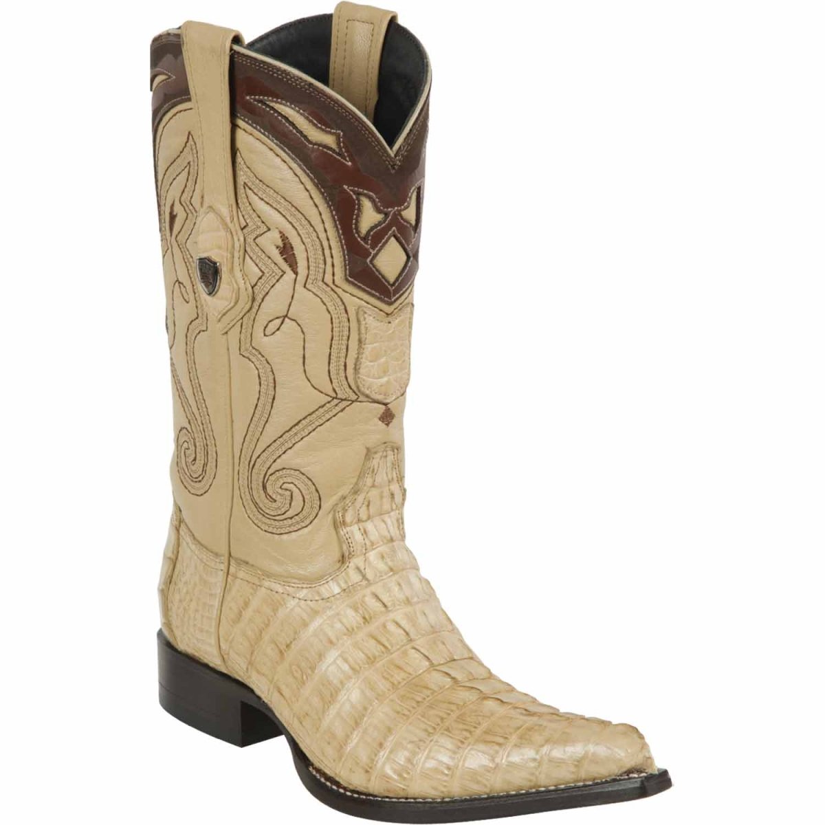 Botas de Caiman Panza Original Punta 3X Color Blanco - Wild West Boots