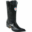 Genuine Ostrich 3x Toe Boots Winter Black Color - Wild West Boots