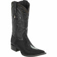 Genuine Single Pearl Stingray 3X Toe Boots Black Color - WIld West Boots