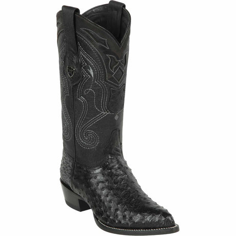 Western Original Ostrich Boots J-Toe Black Color - Wild West Boots