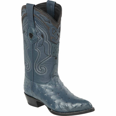 Western Original Ostrich Boots J-Toe Blue Jean Color - Wild West Boots
