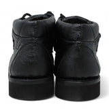 Casual Caiman and Ostrich Leather Shoes Black Color - Wild West Boots - Back View 