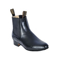Western Genuine Deer Skin Round Toe Charro Ankle Boots Black Color – Los Altos Boots – Side View