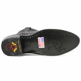 Botas de Pata de Avestruz Original Punta Oval Color Negro Rojizo - Los Altos Boots