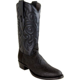 Western Genuine Elephant Boots Round Toe Black Color - Los Altos Boots side view