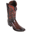 Wester Genuine Caiman Belly European Square Toe Boots Faded Brown Color - Los Altos Boots Side View 
