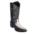 Western Genuine Python & Deer European Square Toe Boots Natural Color – Los Altos Boots – Side View