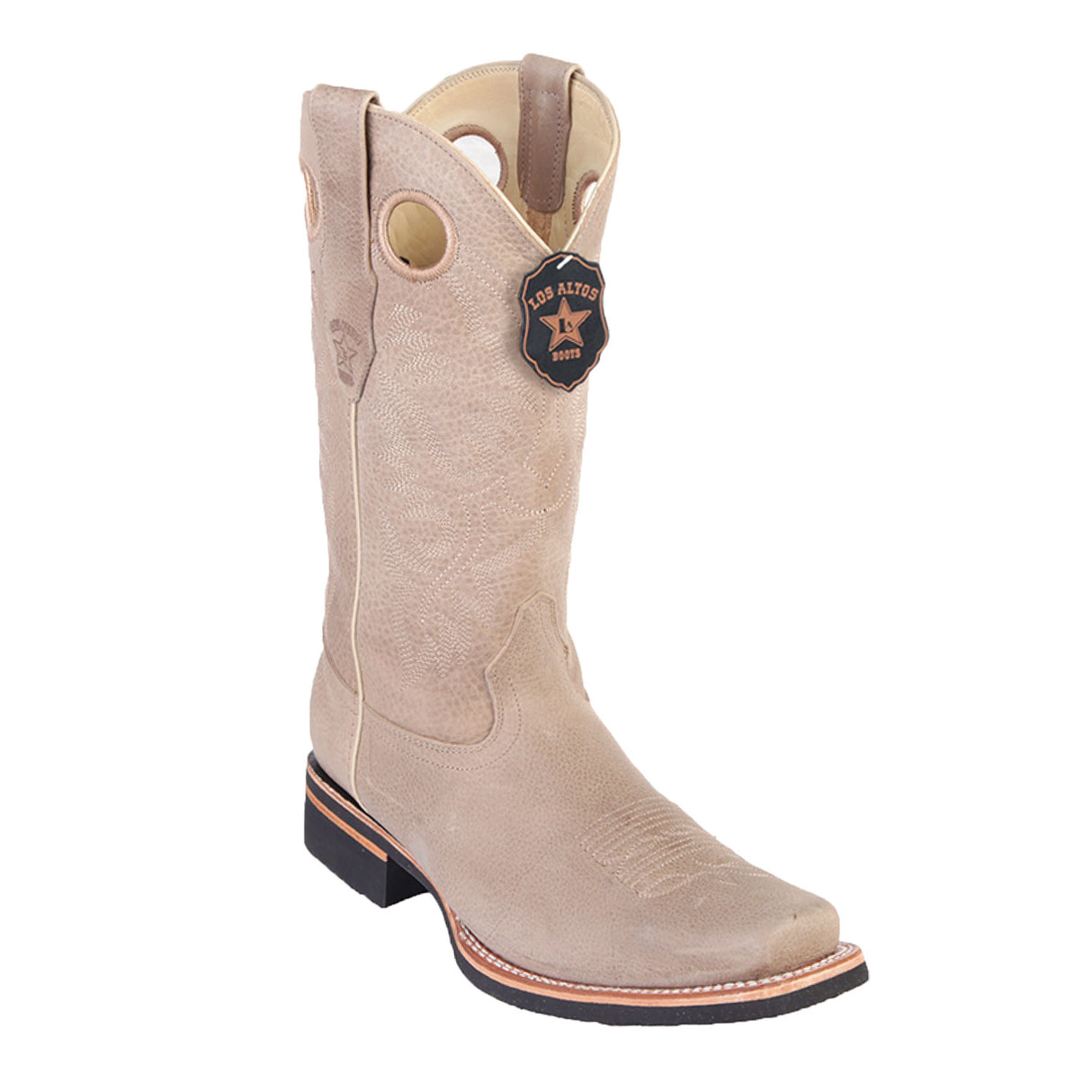 Western Genuine Leather Square Wide Toe Rodeo Boots Pomex Color – Los Altos Boots – Side View
