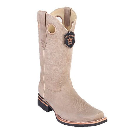 Western Genuine Leather Square Wide Toe Rodeo Boots Pomex Color – Los Altos Boots – Side View