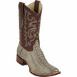 Western Genuine Ostrich Leg Square Wide Toe Rodeo Boots Rustic Oryx Color – Los Altos Boots – Side View