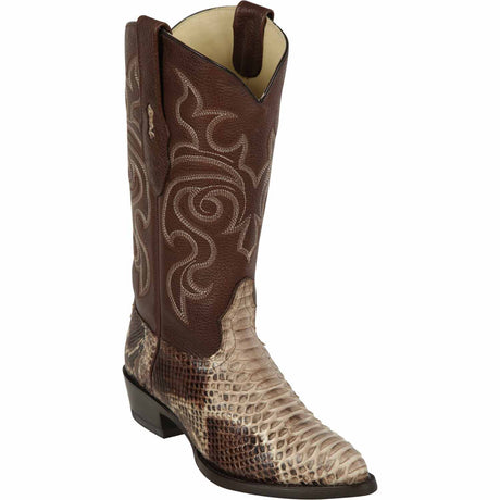 Wester Genuine Python Boots J-Toe Rustic Brown Color -995785 - Los Altos Boots Side View