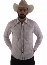 American West Stretch Denim Shirt with Pearl Buttons
