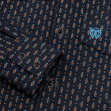 Camisa Western para Hombre de Manga Larga con Estampado Azul -American West
