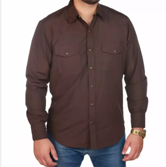 American West Stretch Denim Shirt with Pearl Buttons