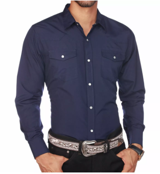 American West Stretch Denim Shirt with Pearl Buttons