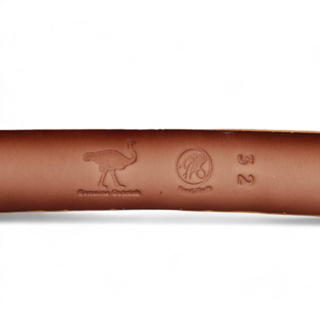 Genuine Ostrich Leather Western Belt Buttercup Color - Los Altos Boots - Back View