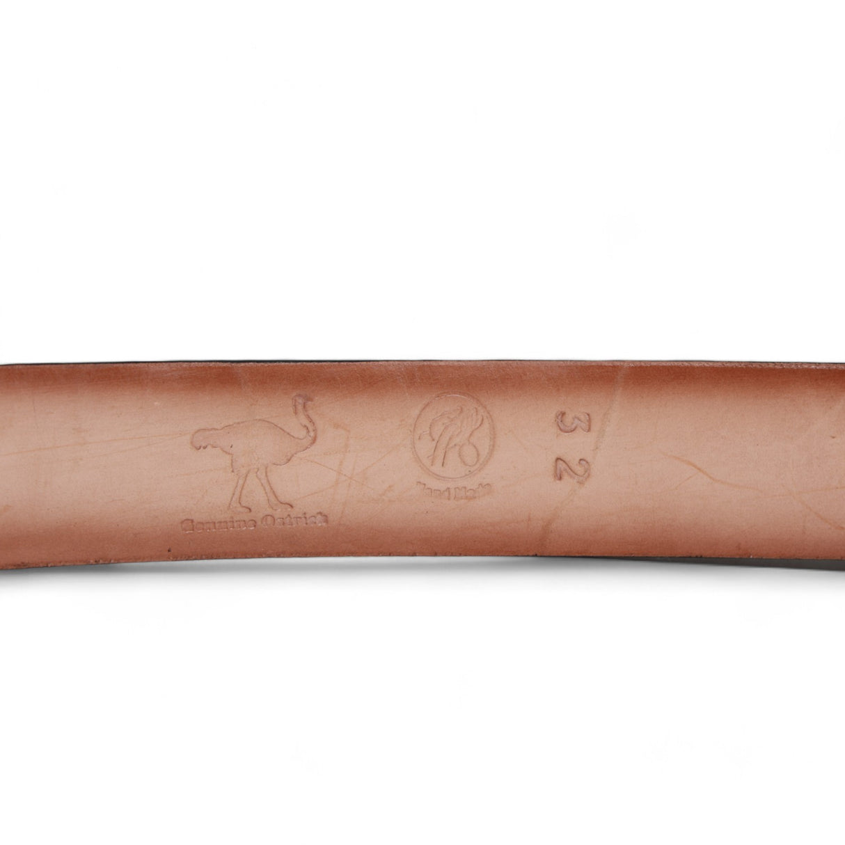 Genuine Ostrich Leather Western Belt Black Color - Los Altos Boots - Back View