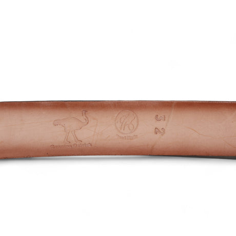 Genuine Ostrich Leather Western Belt Black Color - Los Altos Boots - Back View