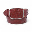 Genuine Ostrich Leather Western Belt Burgundy Color - Los Altos Boots - Front View