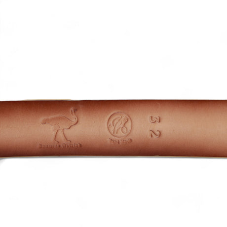 Genuine Ostrich Leather Western Belt Oryx Color - Los Altos Boots - Back View