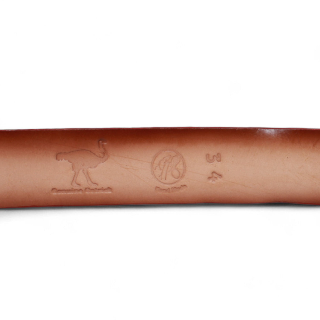 Genuine Ostrich Leather Western Belt Red Color - Los Altos Boots - Back View