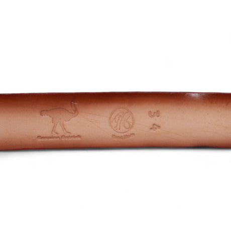 Genuine Ostrich Leather Western Belt Red Color - Los Altos Boots - Back View