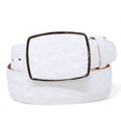 Genuine Ostrich Leather Western Belt White Color - Los Altos Boots - Front View